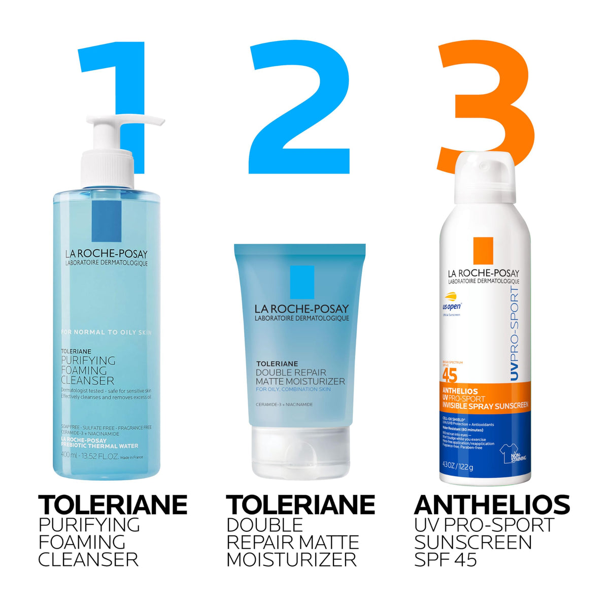 La Roche-Posay applied to face showing no white cast and comfortable wear