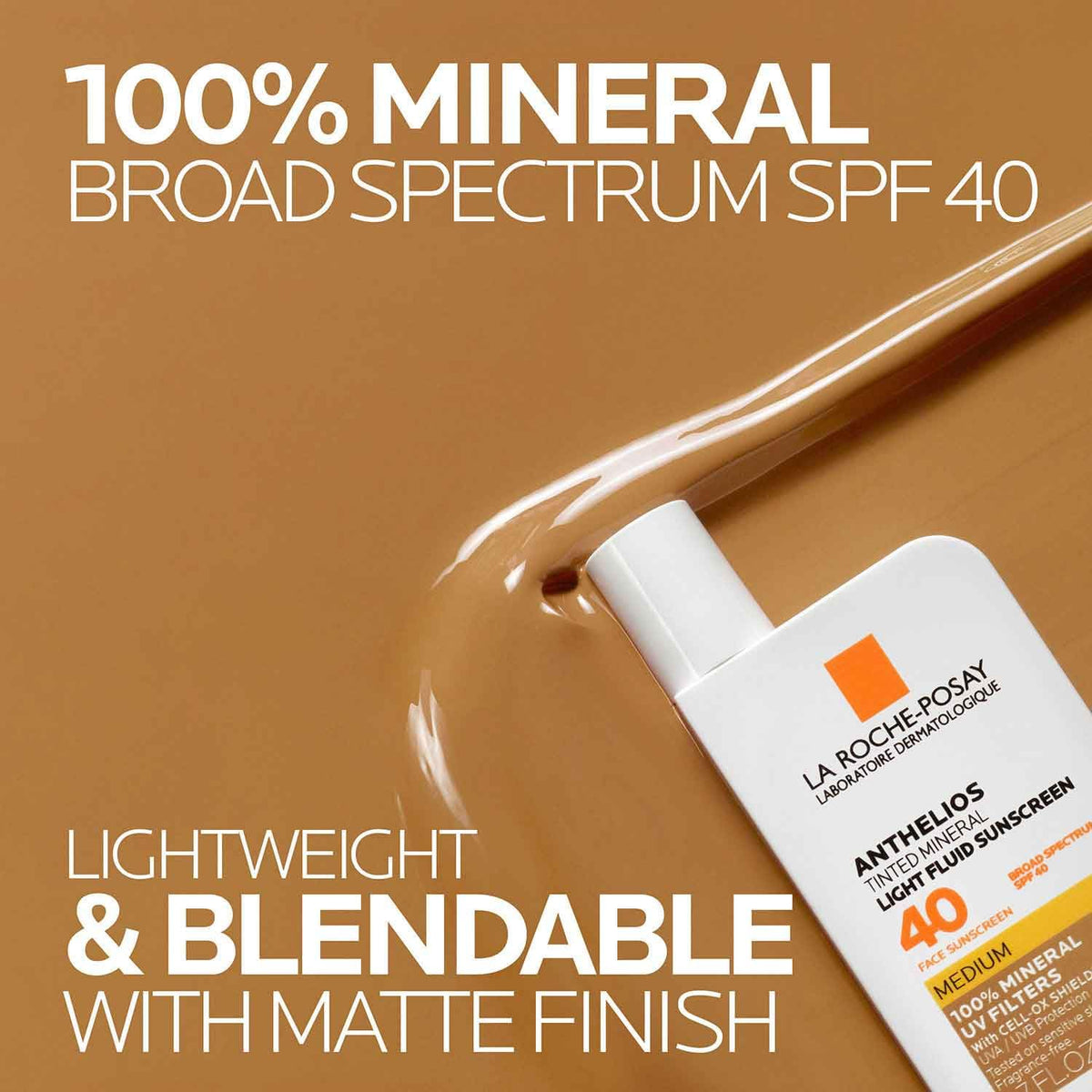 La Roche-Posay product spread on hand demonstrating blendable tint benefit