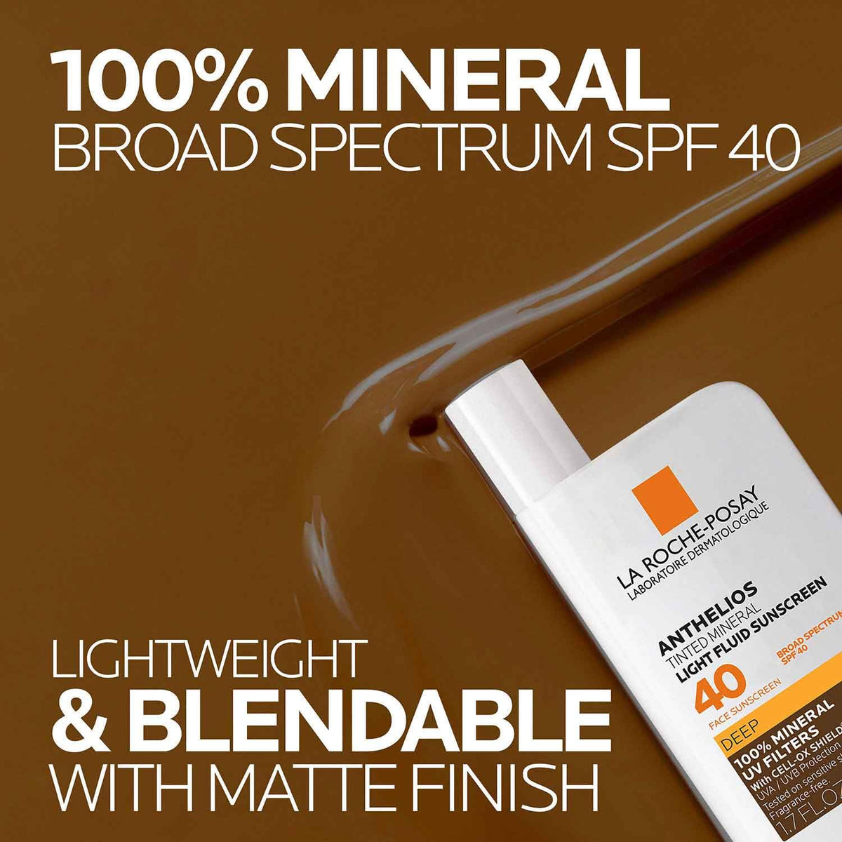 La Roche-Posay applying tinted sunscreen on face for matte finish