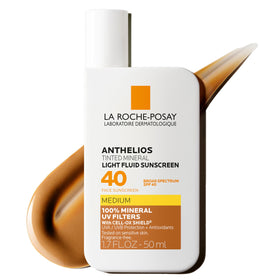 La Roche-Posay front packaging showing SPF 40 tinted mineral sunscreen benefit