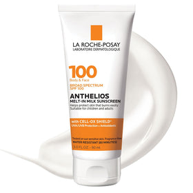 La Roche-Posay front packaging showing SPF 100 and travel tube, clear protection visible