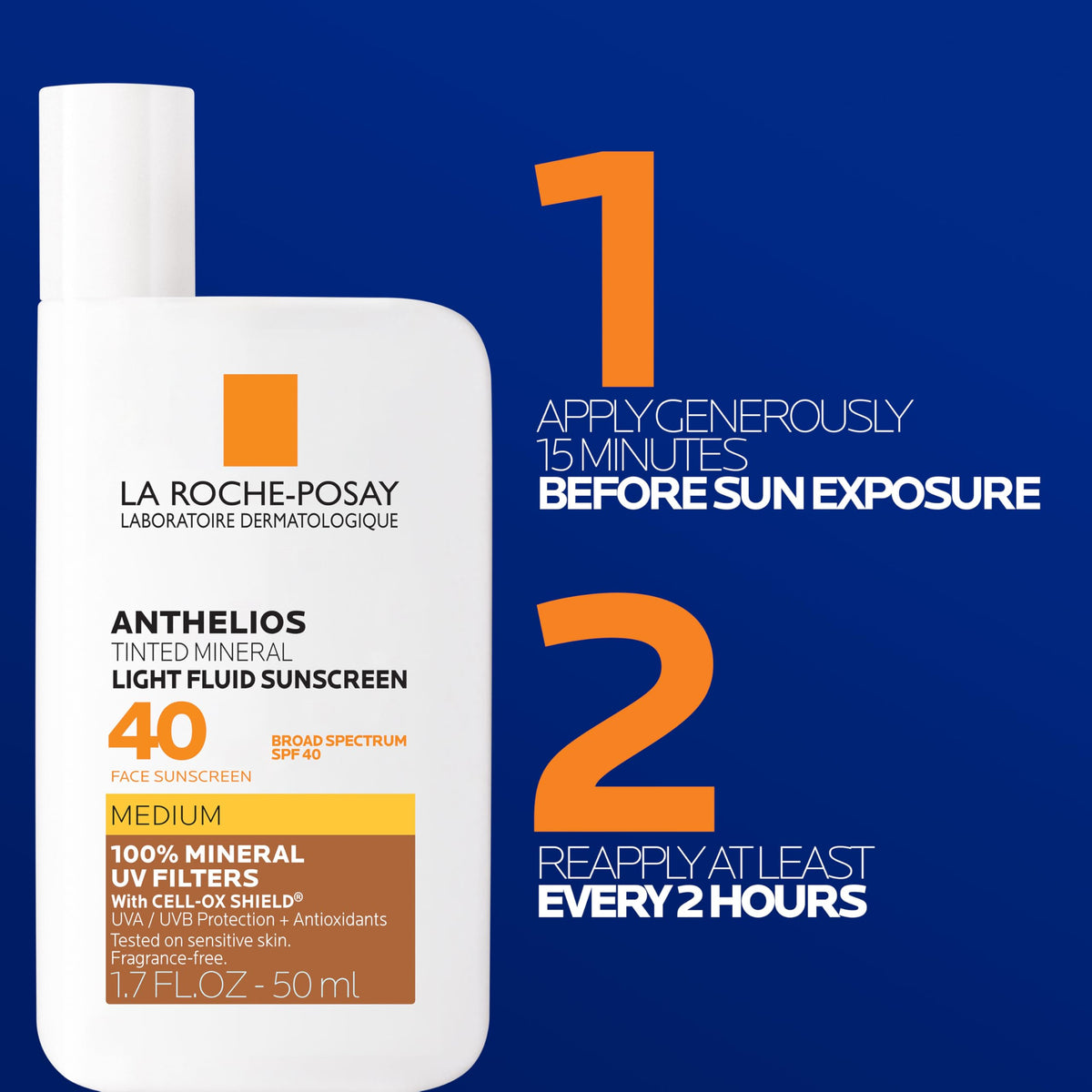 La Roche-Posay tube on vanity illustrating daily skincare and makeup base benefit