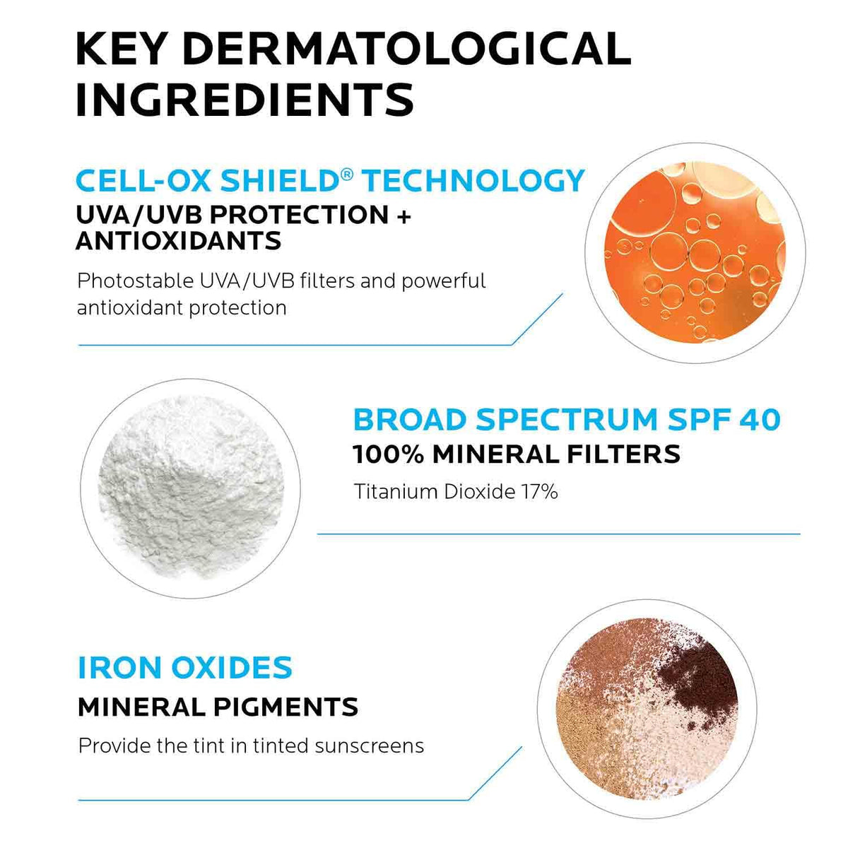 la roche-posay close-up texture of tinted mineral sunscreen highlighting blendability