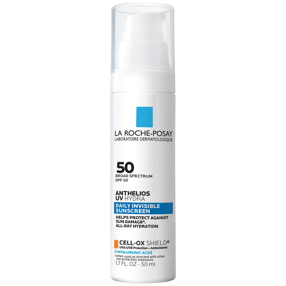 La Roche-Posay front packaging showing SPF 50 and benefits