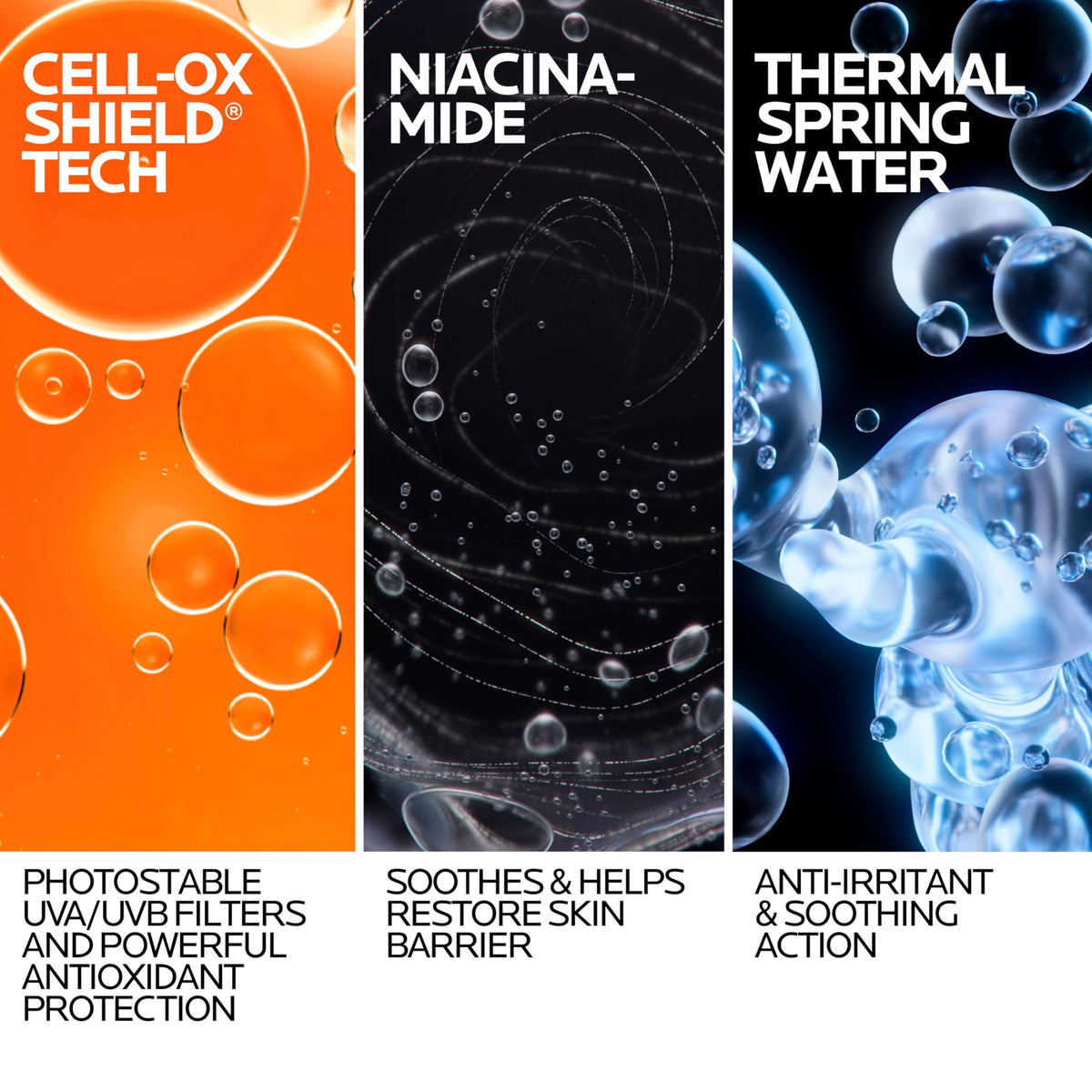 La Roche-Posay pump dispensing sunscreen illustrating easy, hygienic application benefit