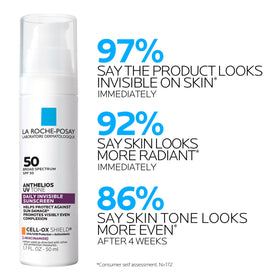 La Roche-Posay swatch on skin showing invisible coverage and no white cast