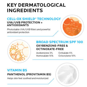 La Roche-Posay applying sunscreen to face and neck, demonstrates comfortable non-greasy finish