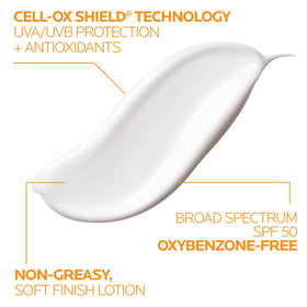 La Roche-Posay lotion blended on hand demonstrating easy application