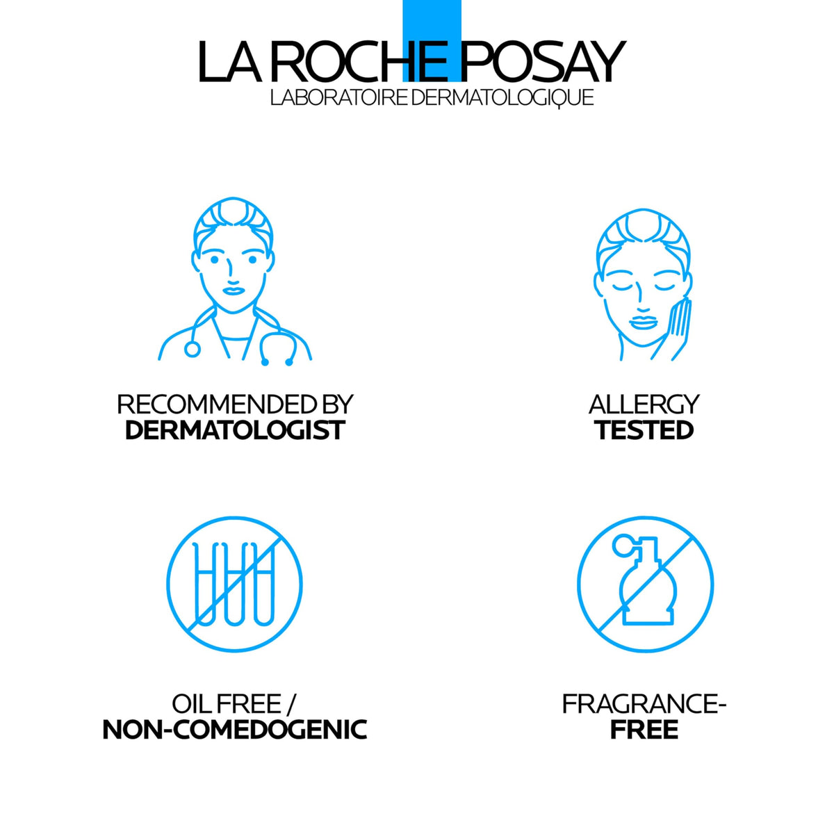 La Roche-Posay applying moisturizer to face demonstrating matte, non-greasy finish