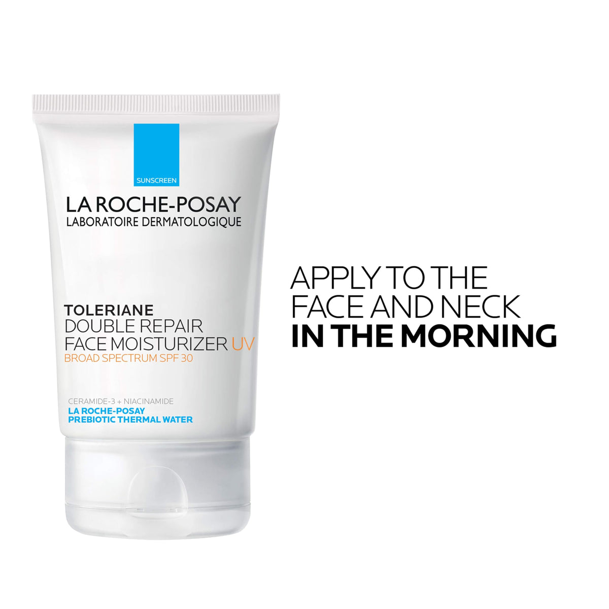 La Roche-Posay on bathroom vanity illustrating morning routine benefit