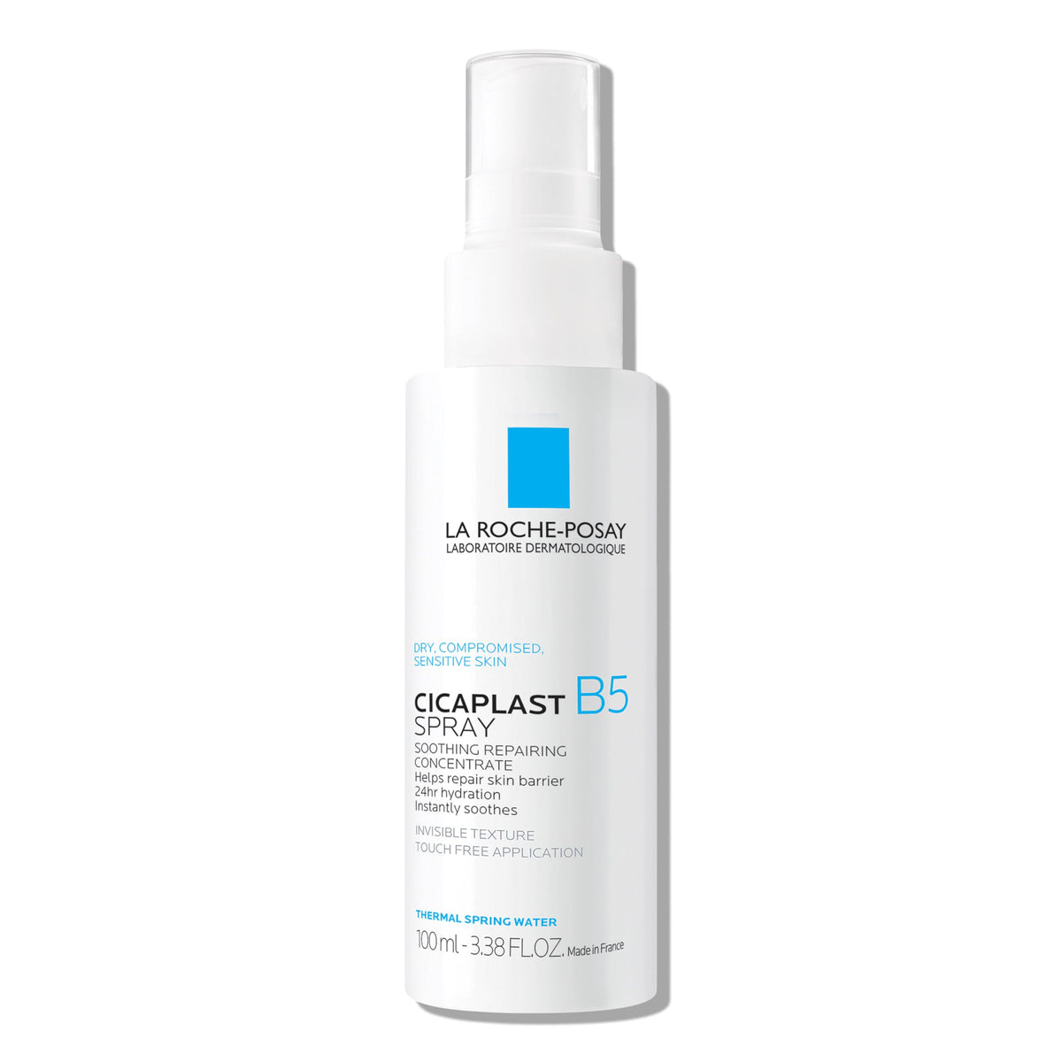 La Roche-Posay front bottle view showing calming repair mist packaging and benefits