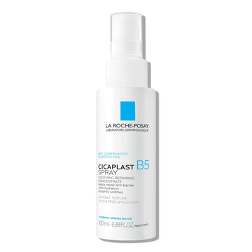 La Roche-Posay front bottle view showing calming repair mist packaging and benefits