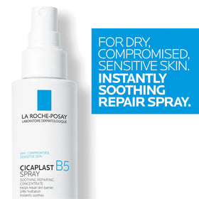 La Roche-Posay handheld spray being applied for quick targeted skin relief