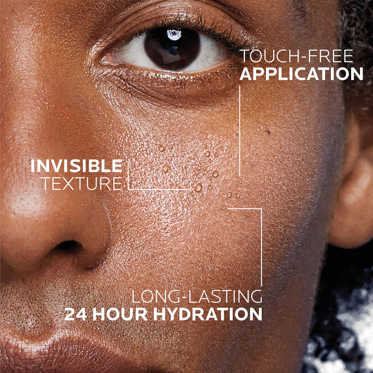 La Roche-Posay mist settling on skin demonstrating lightweight, non-greasy hydration