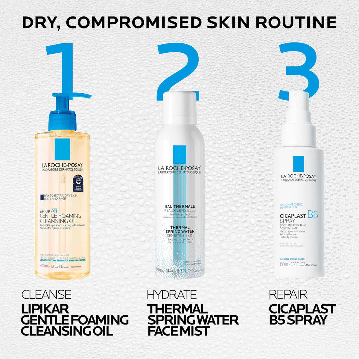 La Roche-Posay thermal spring water imagery highlighting mineral-rich soothing benefit