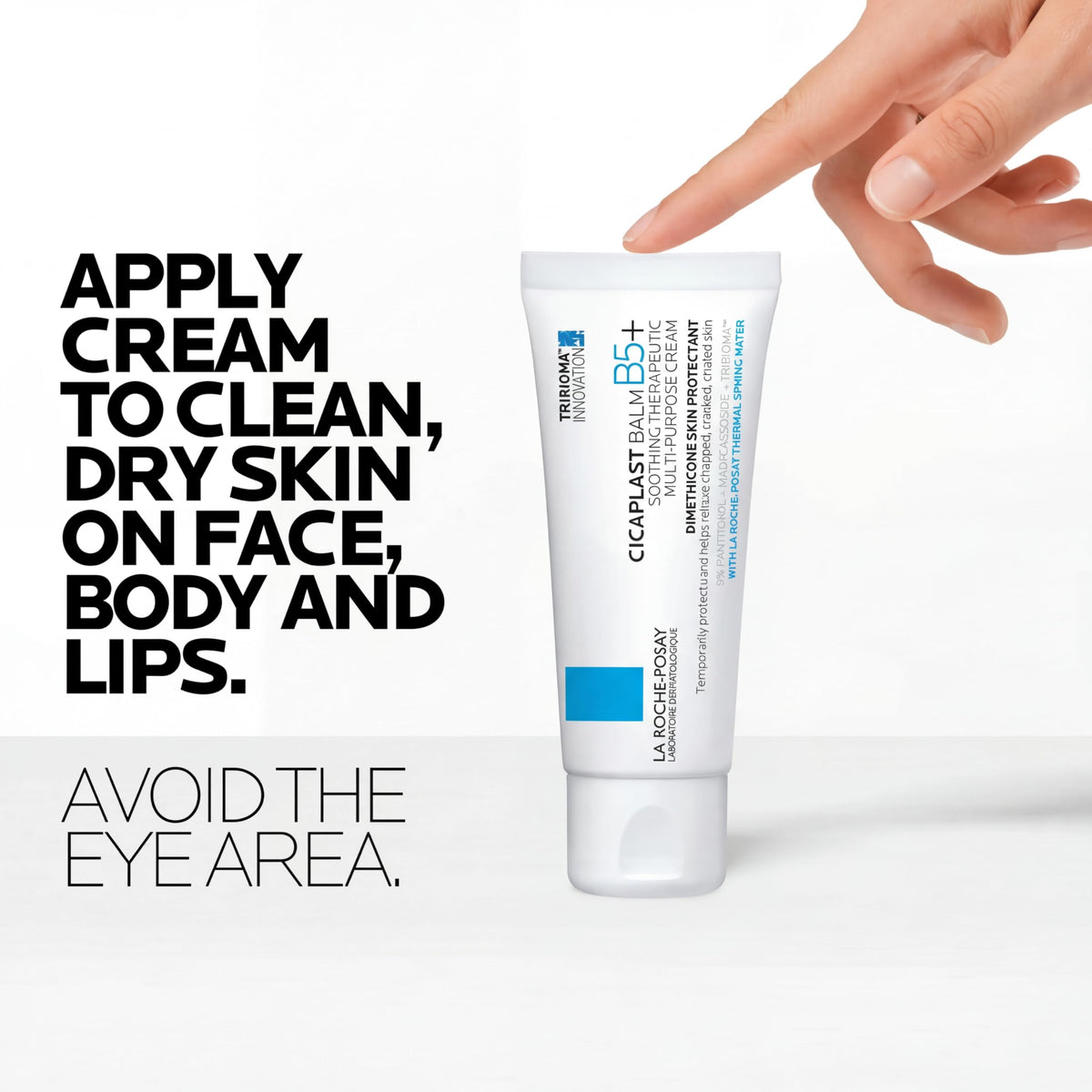 La Roche-Posay ingredient label highlighting panthenol and madecassoside benefits
