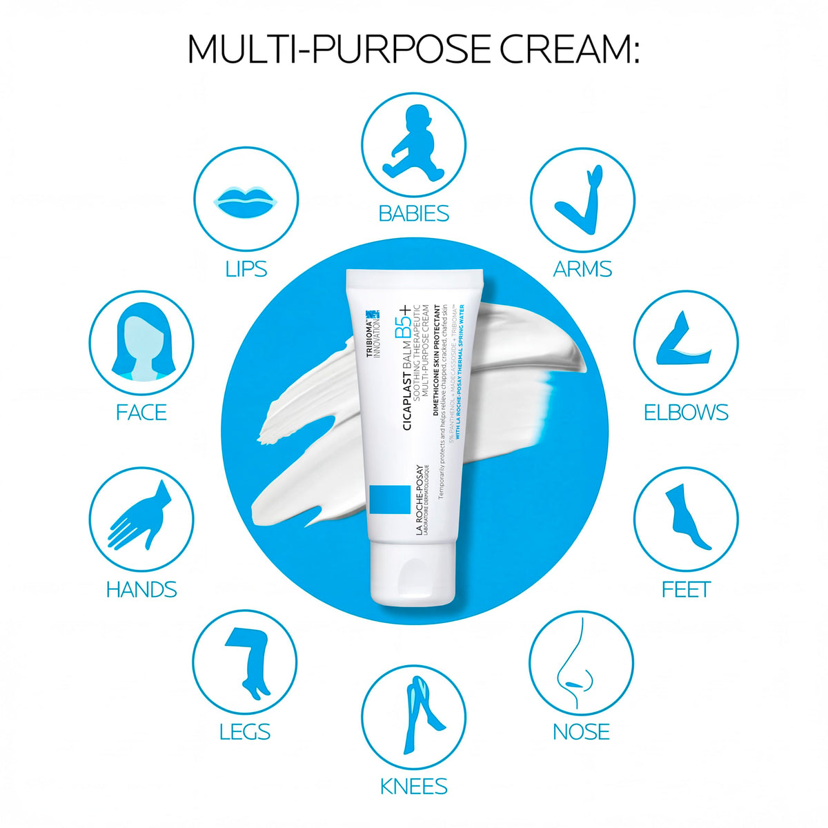 La Roche-Posay open tube showing creamy texture and fast-absorbing benefit