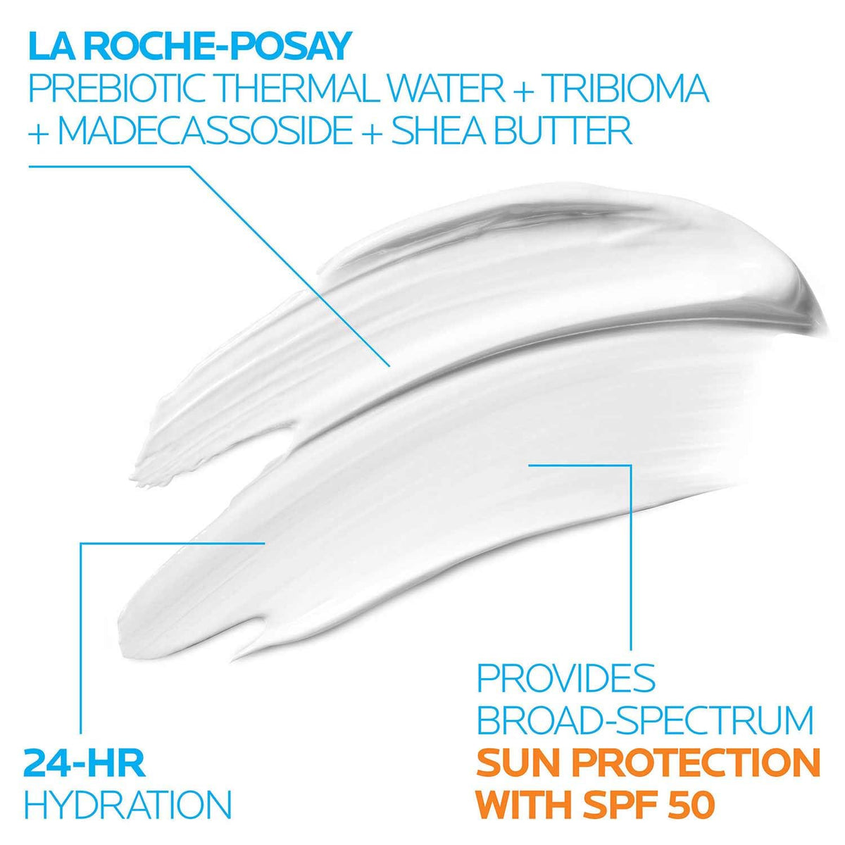 La Roche-Posay balm texture close-up illustrating rich non-greasy finish and hydration