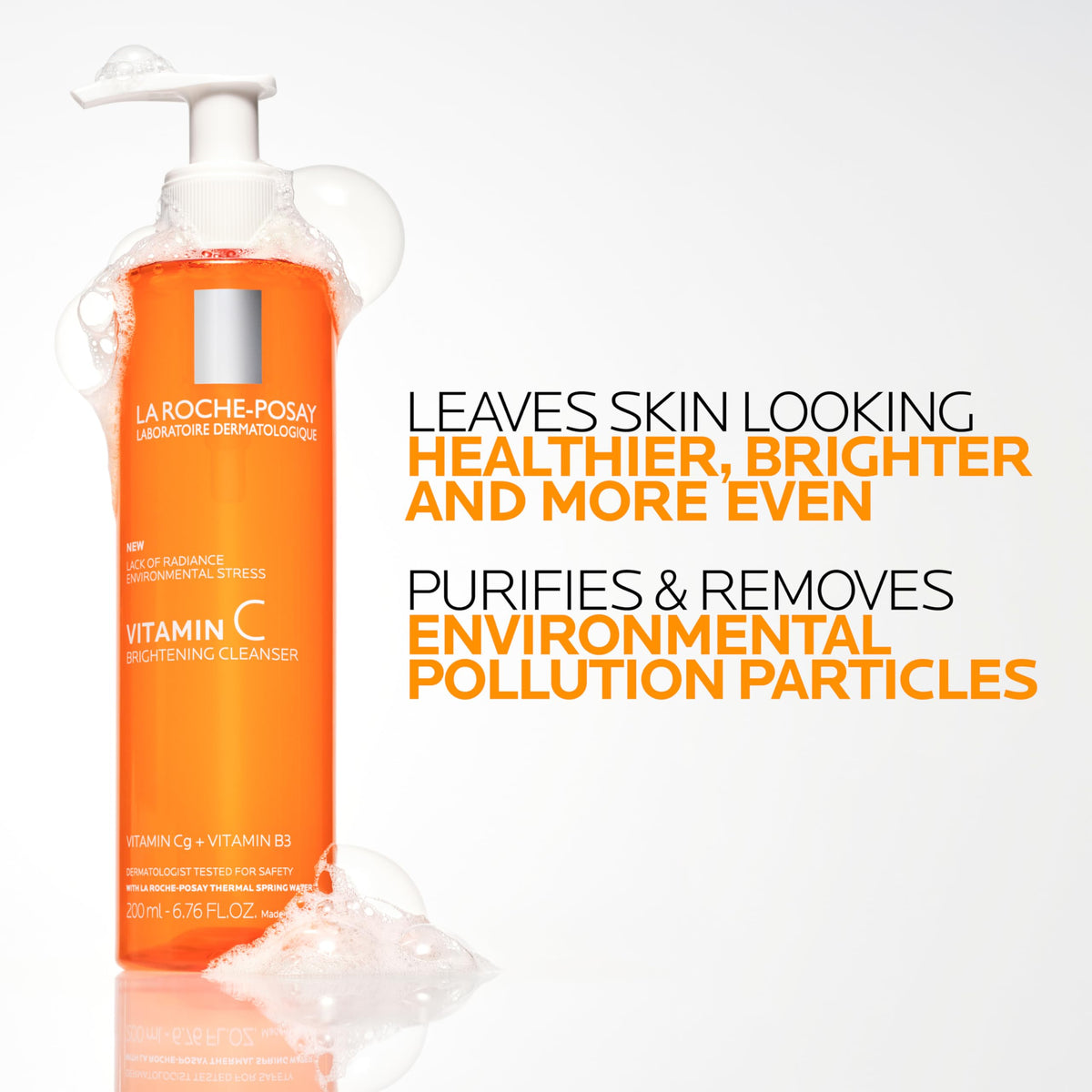 La Roche-Posay cleanser lather foam detail illustrating soft, effective clean
