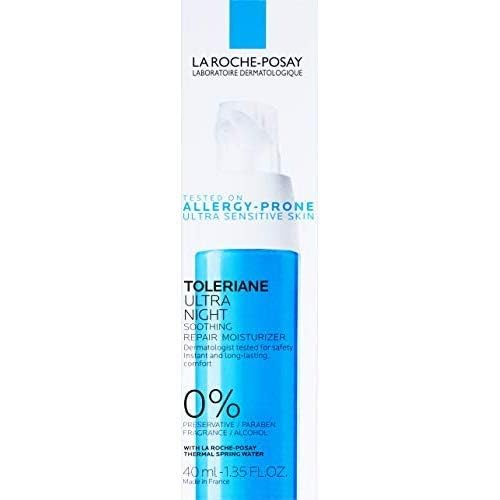 La Roche-Posay label close-up highlighting preservative- and fragrance-free claims