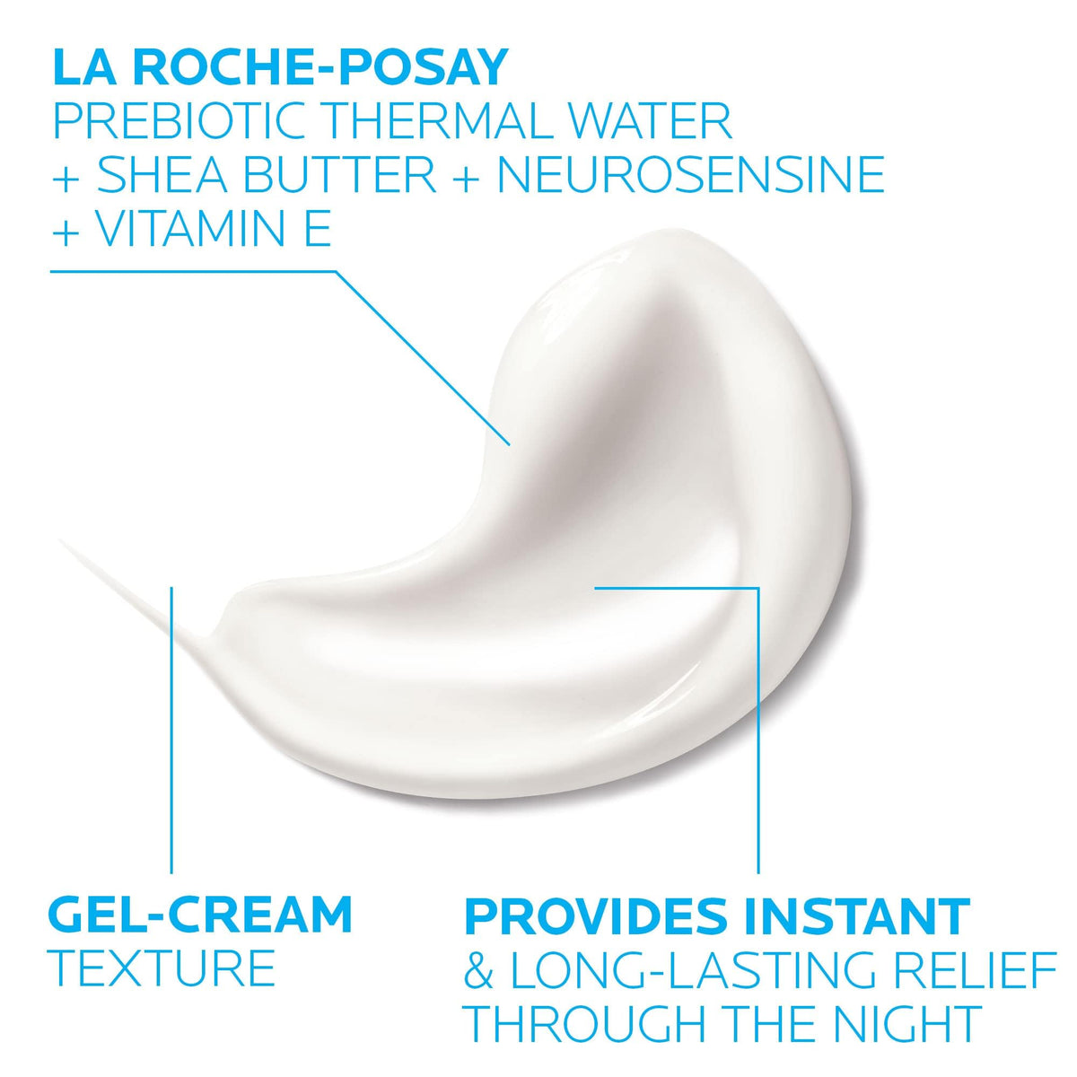 La Roche-Posay gel-cream texture close-up illustrating lightweight hydration