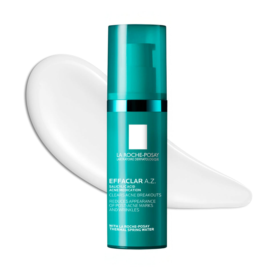 La Roche-Posay Effaclar A.Z. Gel front packaging showing product tube and size for easy identification and benefit