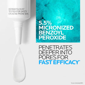 La Roche-Posay model applying Effaclar BPO to cheek illustrating daily routine use