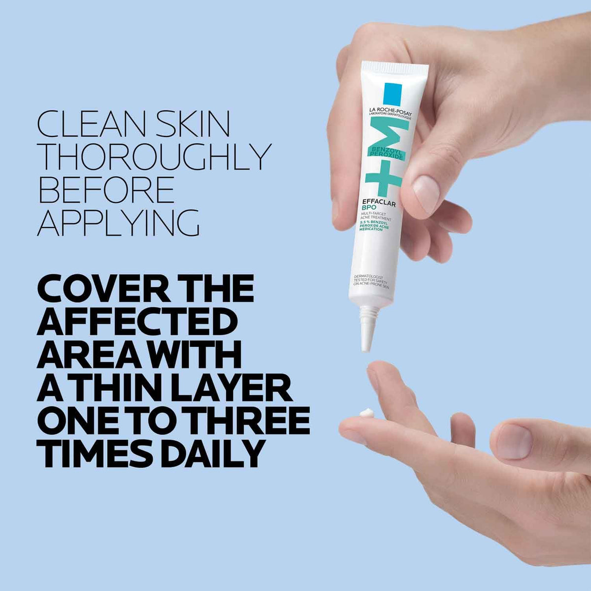 La Roche-Posay Effaclar BPO next to coin showing compact 40ml travel-friendly size