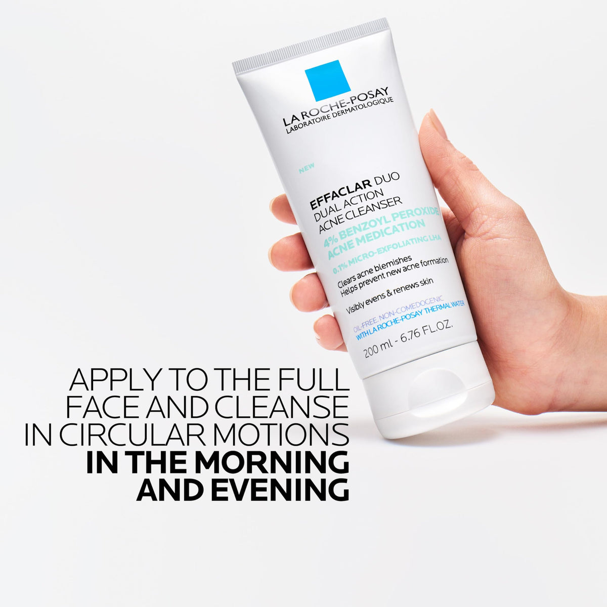 La Roche-Posay illustrative before-and-after example, visual blemish reduction benefit