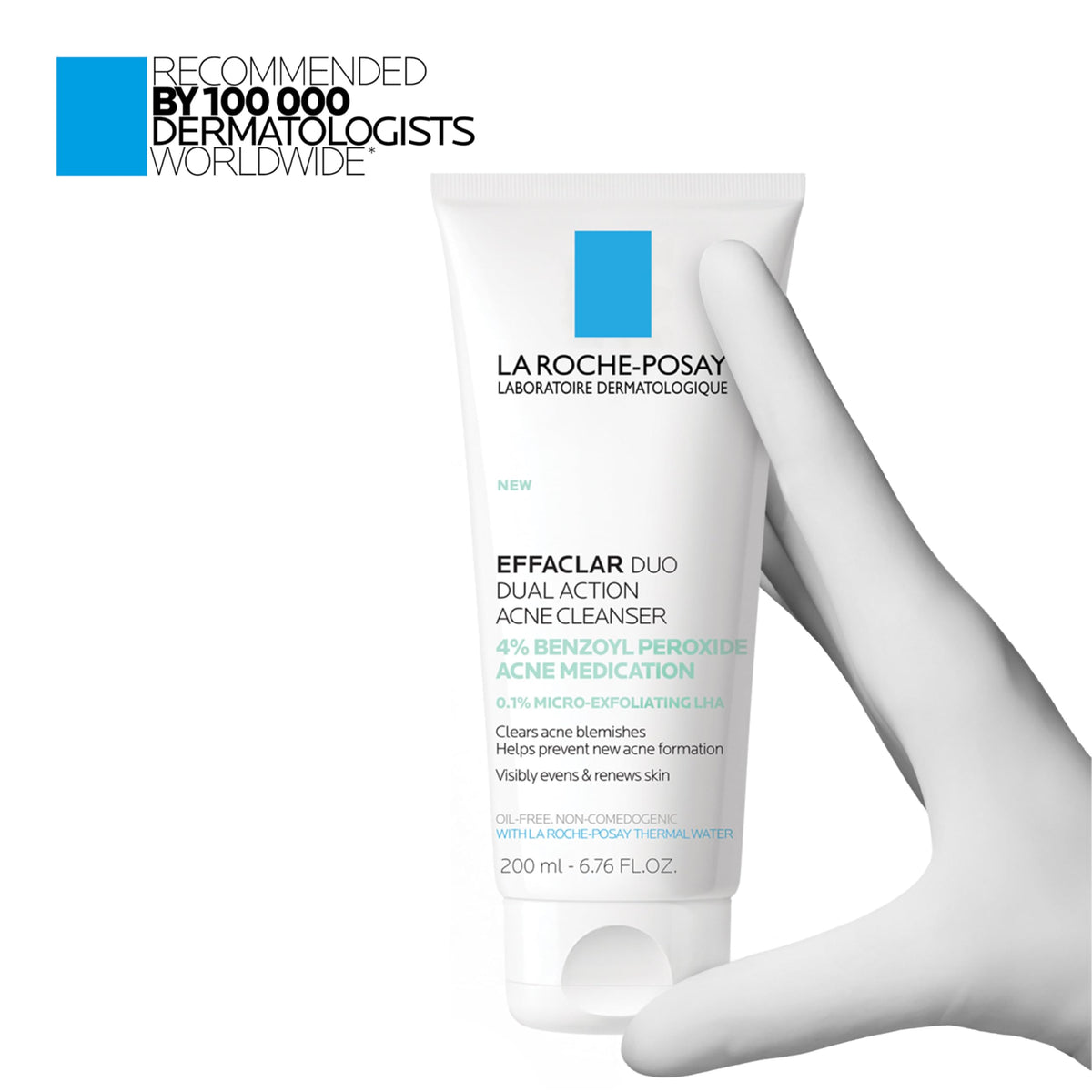 La Roche-Posay product with recycling symbol and details, eco-conscious packaging benefit