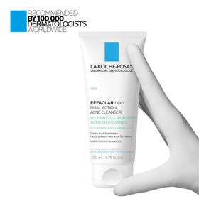 La Roche-Posay product with recycling symbol and details, eco-conscious packaging benefit
