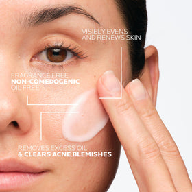 La Roche-Posay close-up of gel texture, highlighting gentle exfoliating action benefit