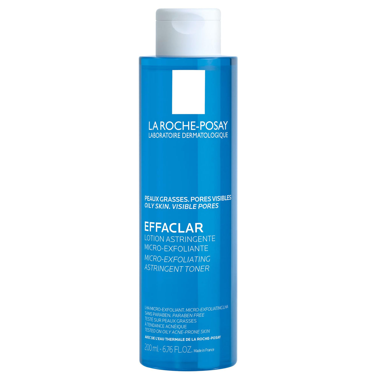 La Roche-Posay front bottle view showing sleek packaging and oily-skin focus