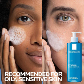 La Roche-Posay close-up of clear gel texture highlighting gentle cleansing benefit