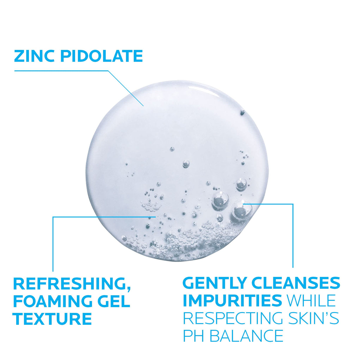 La Roche-Posay ingredient label highlighting zinc pidolate benefits