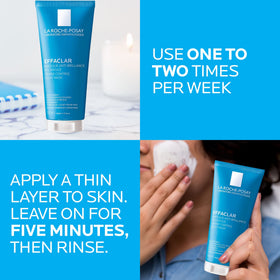 La Roche-Posay tube next to hand to show product size and travel convenience