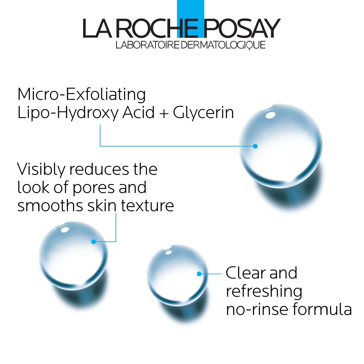 La Roche-Posay clear watery toner being poured to show lightweight texture