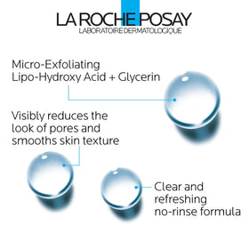La Roche-Posay clear watery toner being poured to show lightweight texture