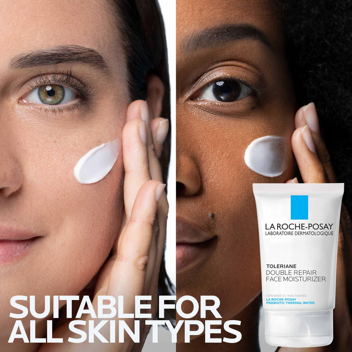 La Roche-Posay on face and neck in lifestyle scene for daily use