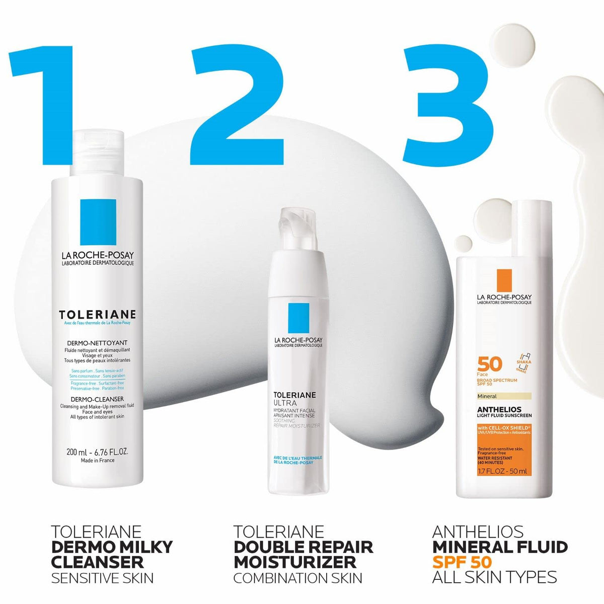 La Roche-Posay family at beach using sunscreen for water-resistant sun protection