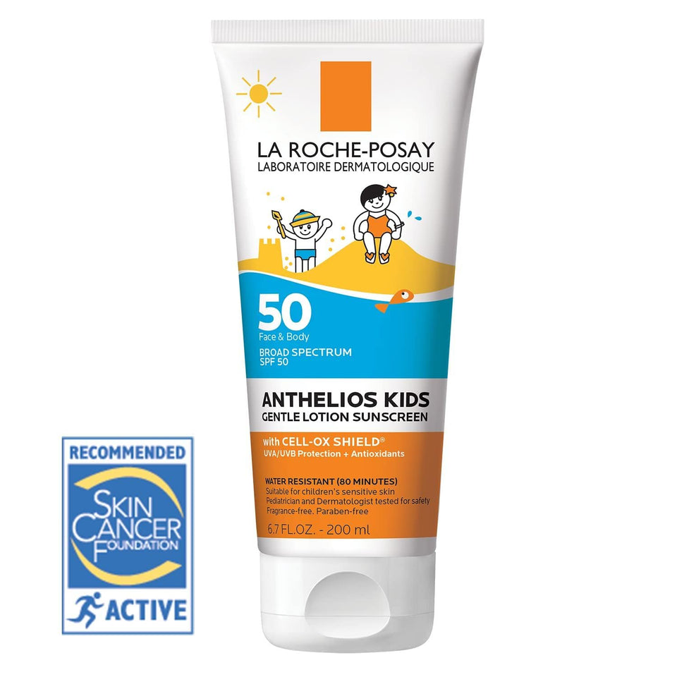 La Roche-Posay front packaging showing SPF 50 protection and kid-friendly design