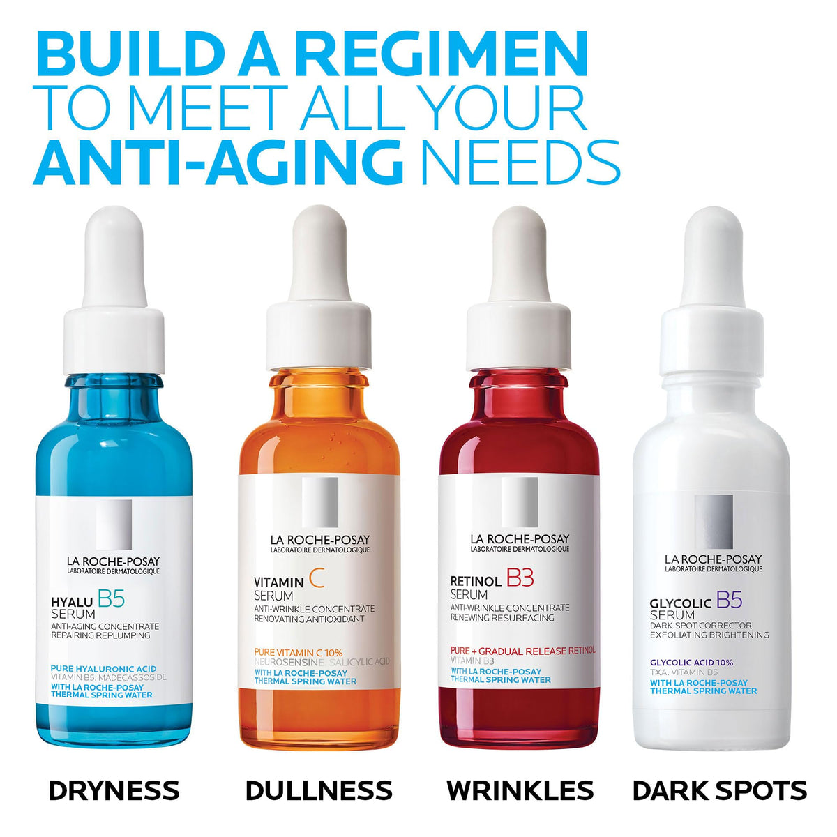 La Roche-Posay bottle on bathroom counter suggesting nightly skincare routine