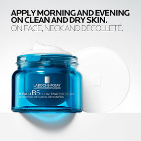 La Roche-Posay cream applied to jawline showing face and neck firming