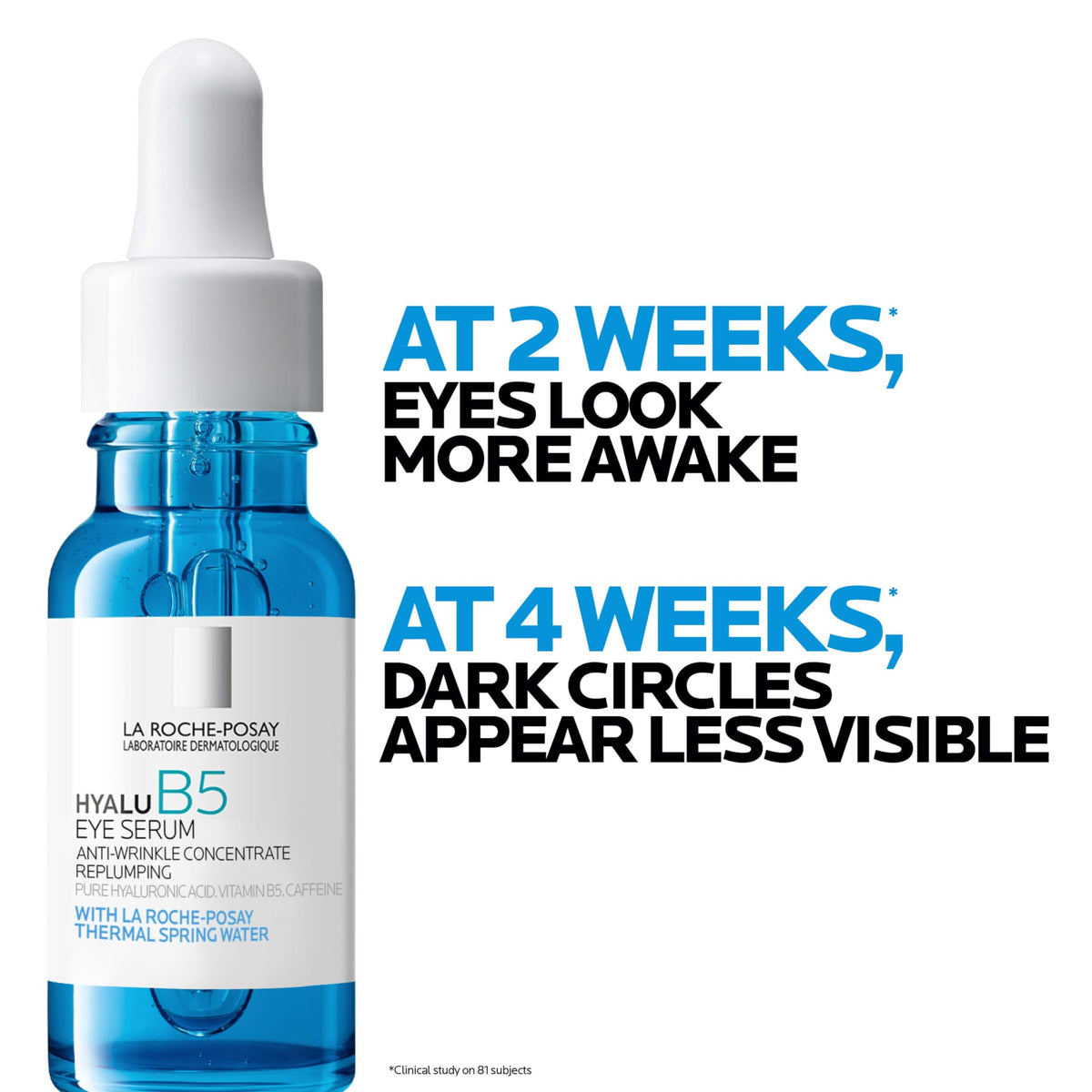 La Roche-Posay before and after scale illustrating improved eye look