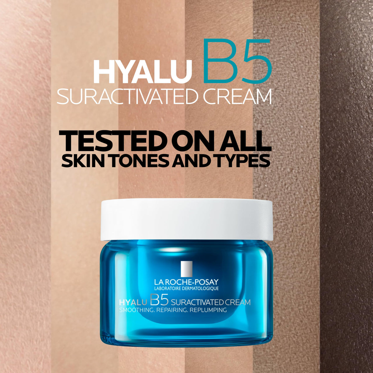 La Roche-Posay applying cream to neck and jawline for lifting and firming benefits