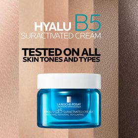 La Roche-Posay applying cream to neck and jawline for lifting and firming benefits