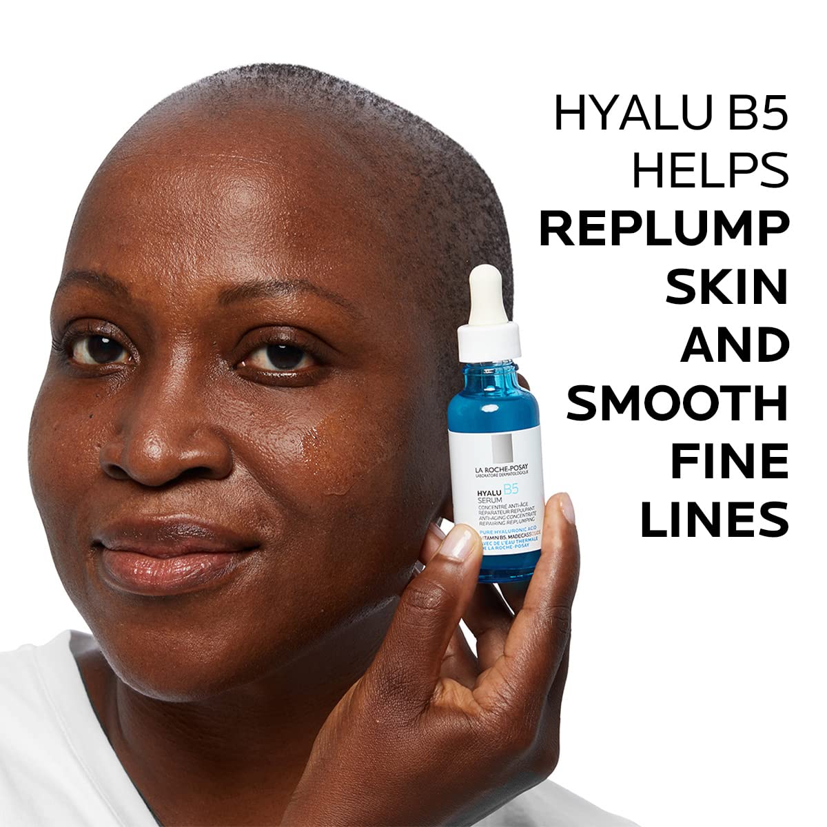 La Roche-Posay application on face demonstrating quick absorption and plumpness