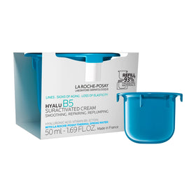 La Roche-Posay front packaging displaying refillable anti-aging cream benefits