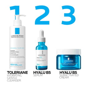 La Roche-Posay serum on bathroom shelf as part of daily routine