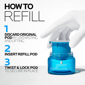 La Roche-Posay jar on bathroom vanity in lifestyle scene promoting daily routine use